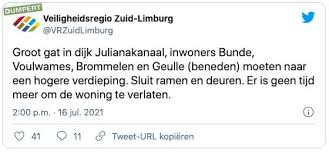 Dijkdoorbraak in limburgse meerssen, geen tijd meer om te evacueren. D3rgtb0bg4loqm