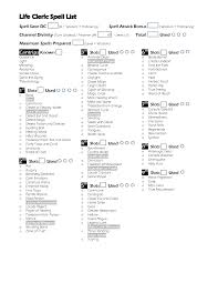 5e Cleric Spell Lists Album On Imgur