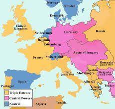 What were the causes of world war one bbc bitesize. Wwi Map World War World War I Europe Map