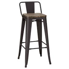 Solid Elm Wood And Metal Bar Stool Metal Bar Stools Rustic Bar Stools Bar Stool Furniture