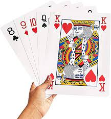 Red back playing cards deck. Amazon Com Giant Playing Cards Full Deck Oversized For Games 8 X 11 Inches Toys Games