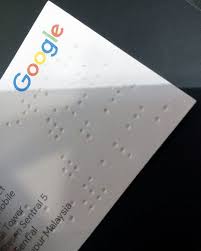 This business cards are very easy to create in no time. A Google Business Card With Braille Google Business Card Business Cards Packaging Design
