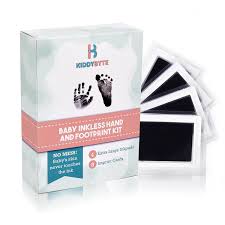 Baby Inkless Footprint And Handprint Kit With 4 Extra Large Ink Pads And 8 Imprint Cards By Kiddybyte Perfect Ba Baby Casting Kit Ink Pads Baby Shower Registry