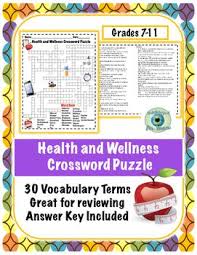 Health And Wellness Crossword Puzzle Health And Wellness Health Crossword Puzzle