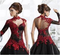 2020 red and black gothic wedding dress sweetheart bow lace taffeta bridal gown. Pin On Ball Gown Ideas