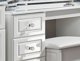 Dressing table white gloss with drawers. Deeside White Gloss And Crystal Double Dressing Table Frances Hunt