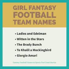 Girl Fantasy Football Team Names Good Cool And Funny Football Team Names Fantasy Football Names Girl Fantasy Football Names