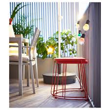 Tranaro Taburete Mesa Auxiliar Int Ext Rojo Ikea Muebles De Exterior Taburete Mesa Lateral