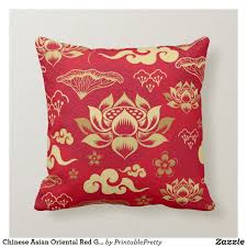 Chinese Asian Oriental Red Gold Lotus Pattern Throw Pillow Zazzle Com In 2020 Throw Pillows Patterned Throw Pillows Personalized Decorative Pillow