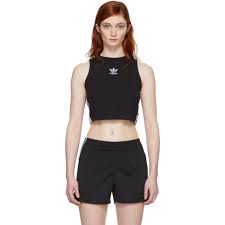 Black Adidas Crop Top Adidas Originals Black Cropped Tank Top Black Crop Top Tank Tops Cropped Tank Top