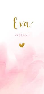 Geboortekaartje Met Roze Waterverf En Goud Kaartje2go Waterverf Gouden Achtergrond Geboortekaartjes