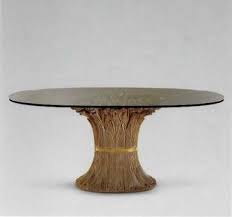 Get 5% in rewards with club o! Classic Dining Table Art 176 Chelini Glass Wooden Base Oval