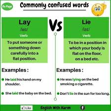 Forum Learn English Fluent Landcommon Confused Words Lay And Lie Fluent Land Commonly Confused Words Confusing Words Learn English