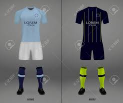 Shop new manchester city kits in home, away and third manchester city shirt styles online at shop.mancity.com. Football Kit Manchester City 2018 19 Shirt Template For Soccer Royalty Free Cliparts Vectors And Stock Illustration Image 110269860