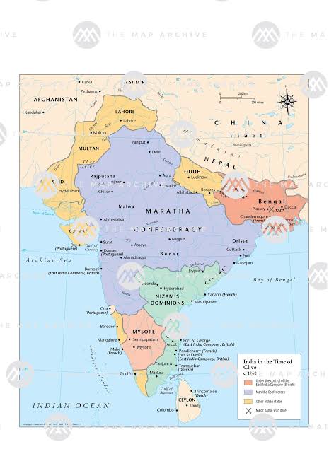 India at the Time of Clive c. 1760