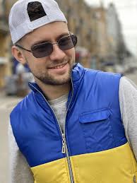 Vest demi-season, unisex, color Yellow-Blue