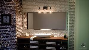 Uql2662 Industrial Bathroom Light 11 H X 21 5 W Antique Black Finish