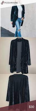 Amaryllis Drapped Velvet Cardigan Euc Velvet Dark Teal Colored Amaryllis Sweaters Cardigans Clothes Design Velvet Cardigan Fashion