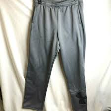 Under Armour Coldgear Storm Big Logo Pants Yxl Youth Boys Gray Pockets Underarmour Sweatpants Everyday Under Armour Coldgear Logo Pants Pants