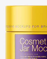 Download Glossy Cosmetic Jar Mockup In Jar Mockups On Yellow Images Object Mockups PSD Mockup Templates