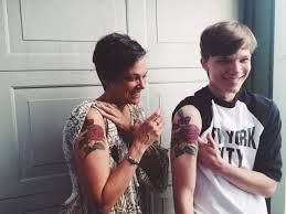 Unique mother and son tattoos outline mother and baby. 27 Heart Warming Ideas For Mother And Son Matching Tattoos