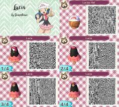 Animal Crossing New Leaf Qr Code Pokemon Diamond Pearl Lucias Dress And Hat Cap Animal Animal Crossing Pokemon Qr Codes New Leaf Qr Codes