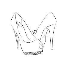 High Heels Sketch Style Vector Drawing High Heels Shoe Design Sketches Shoe Sketches