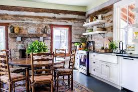 You just have to be careful with your choices to adorn the. Cabin Style Dining Room With Rustic Stone Fireplace Country Dining Room