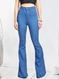 Prix régulier prix réduit €49.99. Jeans Flare Patte D Eph Culotte Haute Slim Mode Femme Denim Pantalons Bleu Jeans Bas