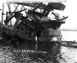 salvage work on uss arizona, 1942 43