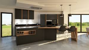Notre Premiere Creation Integrant Du Cuivre Cette Cuisine A La Base Gris Anthracite Mat Avec Son Cuisine Gris Anthracite Cuisine Gris Cuisine Blanche Et Bois