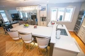 Going a bit abstract with your island design can get you more room for seating, eating, prep and personal style. Transitions Kitchens And Baths Island Seating Styles For Every Kitchen Design