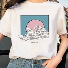 2020 The Great Wave Of Aesthetic T Shirt Women Tumblr 90s And So It Is Ocean Fashion Graphic Tee Cute Summer Tops Casual T Shirt T Shirts Aliexpress