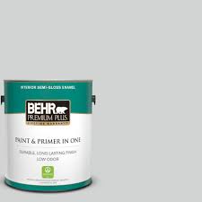 Behr Premium Plus 1 Gal Ppu26 11 Platinum Semi Gloss Enamel Low Odor Interior Paint And Primer In One White Interior Paint Behr Exterior Paint