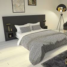ensemble tete de lit 160 cm 2 chevets graphite kazed
