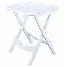 Adams Manufacturing Quik Fold White Resin Plastic Outdoor Cafe Table 8550 48 3700 The Home Depot Cafe Tables Outdoor Dining Table Outdoor Tables