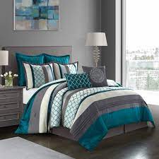 Teal and grey comforter set. Nanshing Avalon 8 Piece Comforter Set On Sale Overstock 12328338