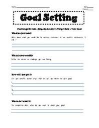 Goal Setting Worksheet 1 Goal Setting Worksheet Teacher Evaluation Student Goals