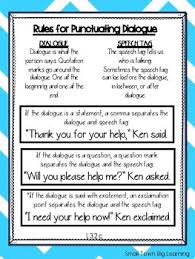 Rules For Punctuating Dialogue Handout Mini Anchor Chart Tpt