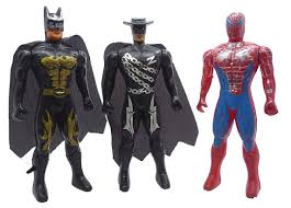 JOJO Batman, Spider Man & The Mask Man Action Figure Set with LED Light on  Chest : Amazon.in: Toys & Games