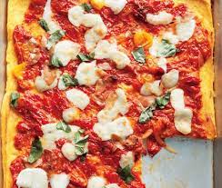 Polenta Caprese Pizza Recipe Epicurious Com Caprese Pizza Polenta Food