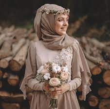 Brown Chocolate Gaun Pengantin Sederhana Pakaian Pernikahan Pengantin Wanita