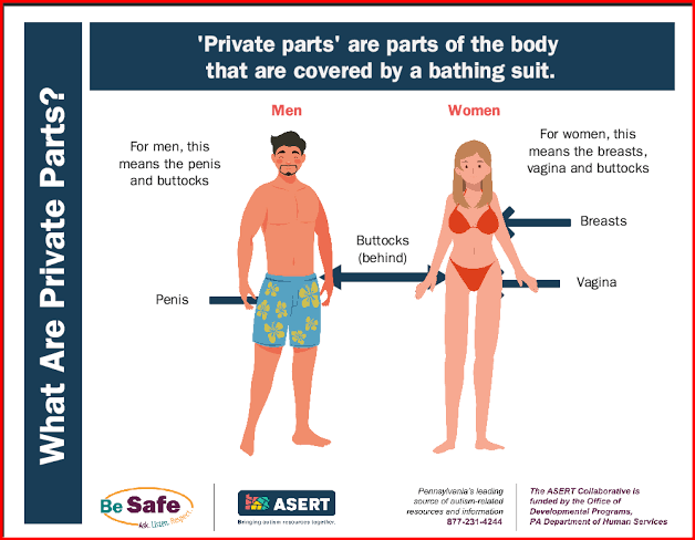 Be Safe: What are Private Parts — PAAutism.org, an ASERT Autism Resource  Guide