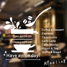 Maybe you would like to learn more about one of these? Decorative Tile Stickers Picture More Detailed Picture About Coffee Shop Vinyl Wall Decal Shop Bussiness Hou Coffee Shop Design Coffee Cup Design Cafe Window