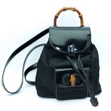 Dionysus pink leather silver chain authentic black bag leather italy new. Gucci Mini Sac A Dos Bamboo Vintage Noir 90s