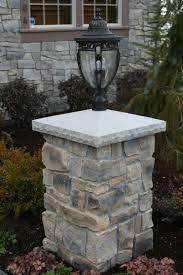 Outdoor Driveway Lanterns Dle Destek Com Stone Pillars Front Yard Landscaping Pillar Lights