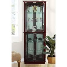 12 tall brass and glass house shaped 3 shelf curio display cabinet. Floor Standing Walnut 5 Sided Lighted Corner Curio Cabinet Fscc C 002 72w The Home Depot