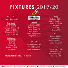 Get the latest english premier league football news, fixtures, results, video and more from ndtv sports. 2019 20 Ghana Premier League Fixtures Kotoko Full Matches Revealed Ghheadlines Total News Total Information