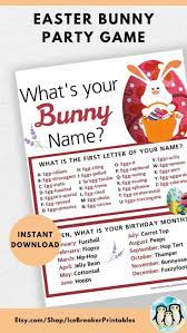 Easter Bunny Party Game Virtual Easter Party Game Family Easter Game Egg Hunt Printable Classroom Game Easter Games For Kids Easter Party Games Funny Easter Eggs