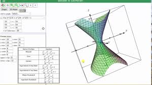 graph implicit equations quadric surfaces using 3d calc plotter